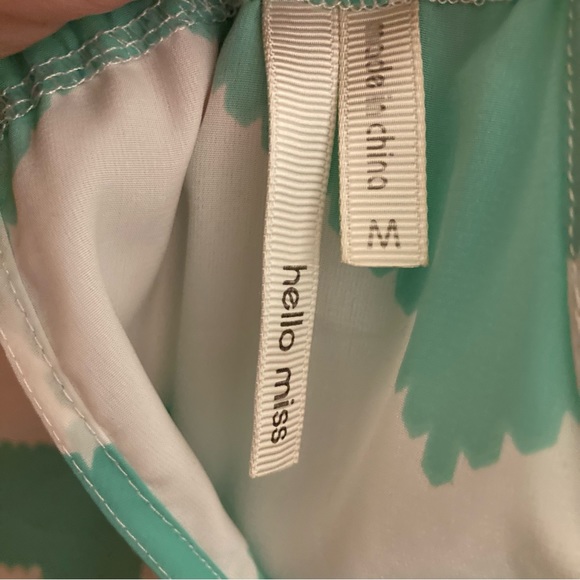 Hello Miss Teal White Chevron Summer Resortwear Coastal Nautical Y2K Beach Dress - Picture 10 of 12